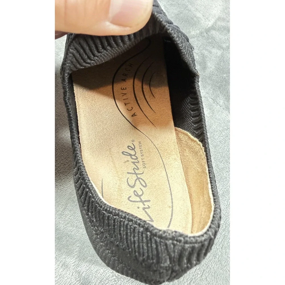 LifeStride Shoes Womens Size 8 Black Esme Knit Soft System Sneakers Comfort